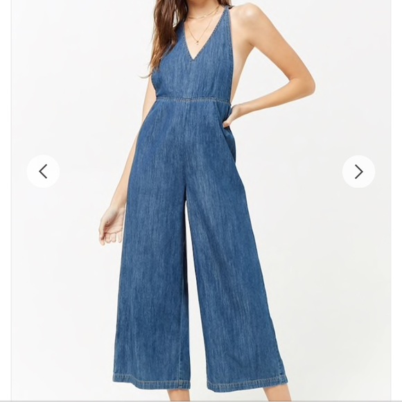 Forever 21 Dresses & Skirts - Wide leg denim jumpsuit